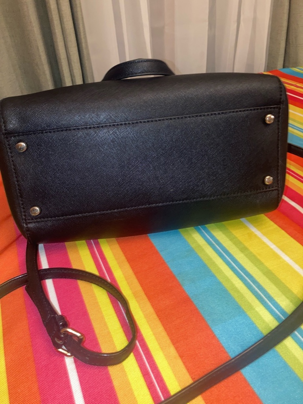 Genuine Kate Spade Laurel Way  Black Saffiano Leather Satchel with Gold Hardware - Picture 9 of 16